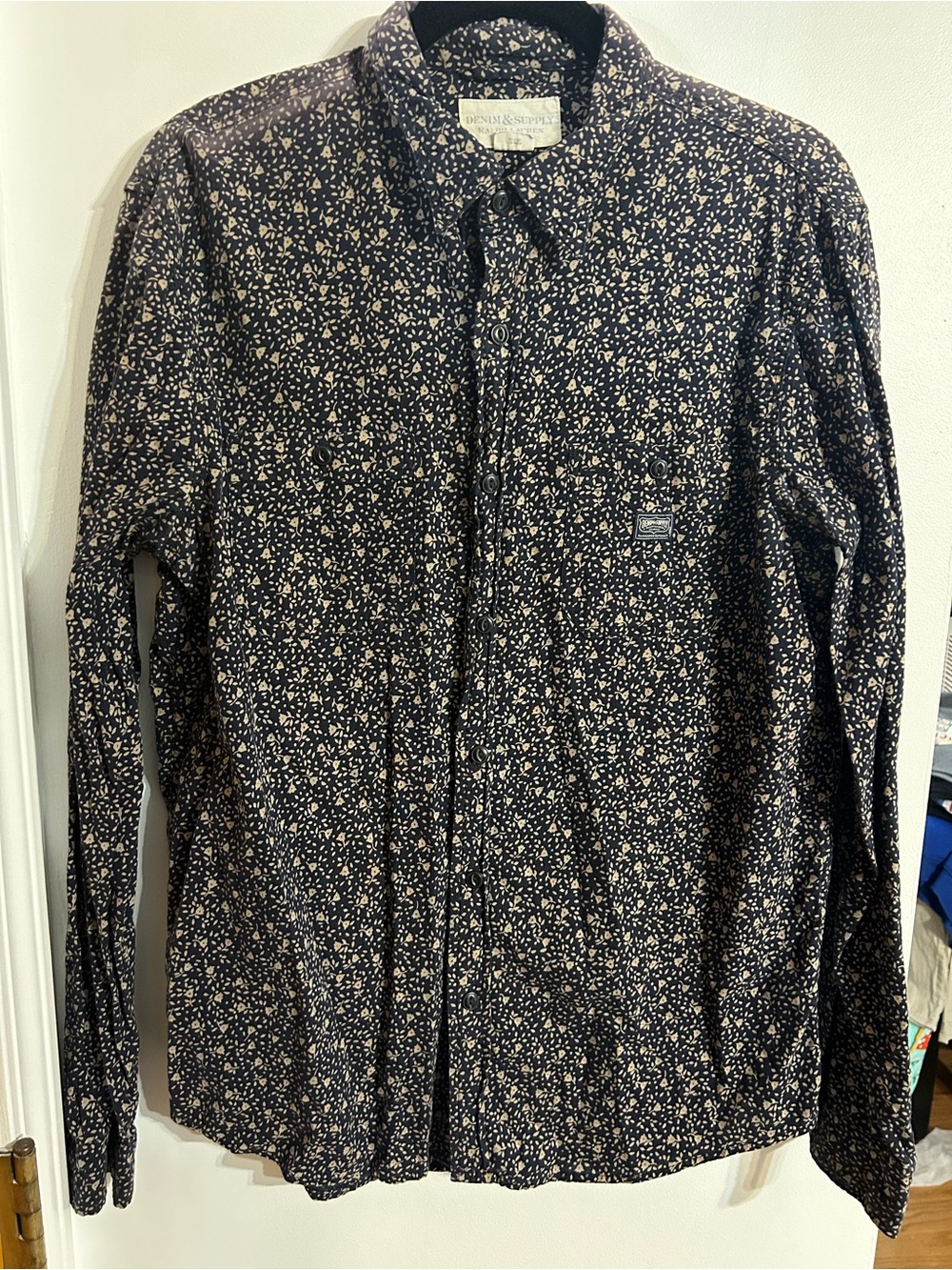 Denim & Supply Ralph Lauren Navy Jacket with Cream Floral Print